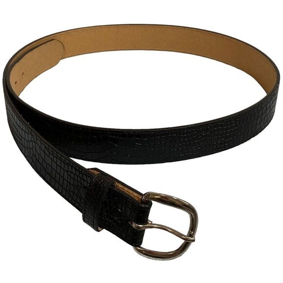 FRONTIER SERIES - ALLIGATOR GRAIN SPLIT COWHIDE BONDED LEATHER LINED BELT  - S3 - Picture 2 of 9